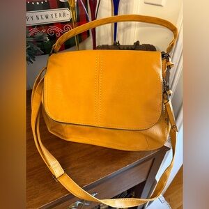 Yellow Leather Shoulder Bag